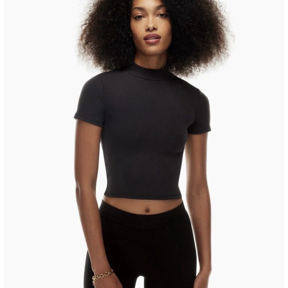 Babaton Women’s Formarib Mockneck Top Size Small Black